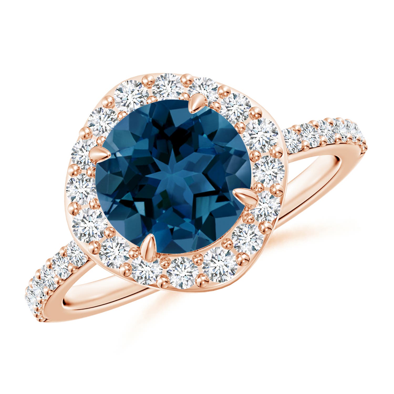 AAA - London Blue Topaz / 2.87 CT / 14 KT Rose Gold