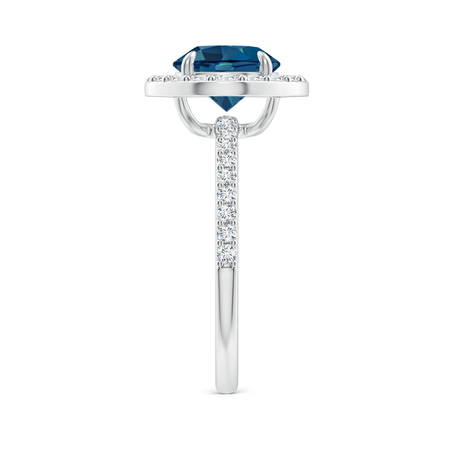 AAA - London Blue Topaz / 2.87 CT / 14 KT White Gold