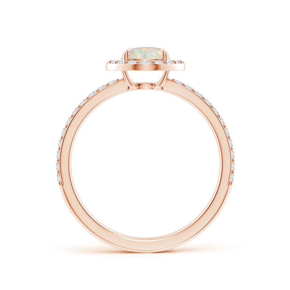6mm AAA Vintage Style Claw-Set Round Opal Halo Ring in Rose Gold side-1