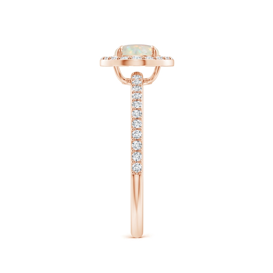 6mm AAA Vintage Style Claw-Set Round Opal Halo Ring in Rose Gold side-2