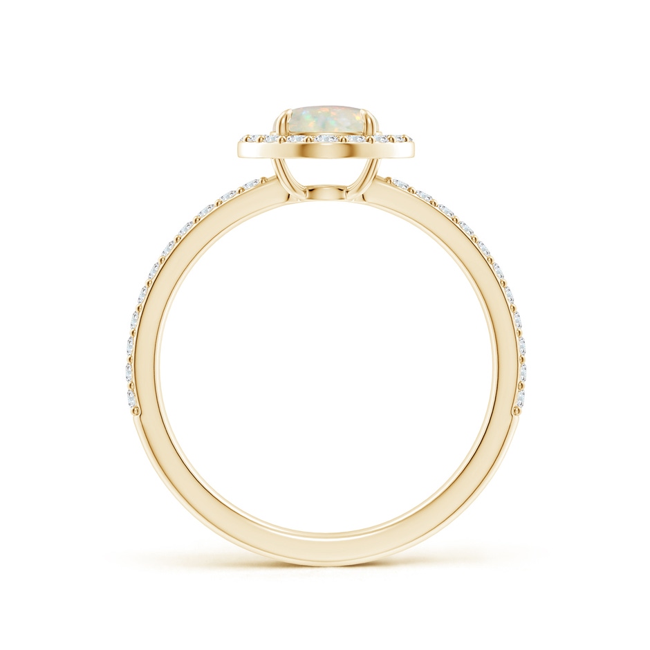 6mm AAA Vintage Style Claw-Set Round Opal Halo Ring in Yellow Gold side-1