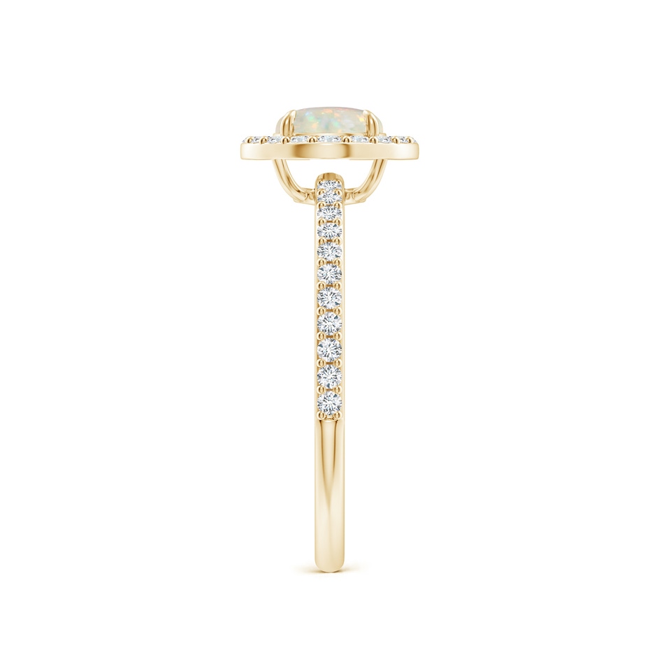 6mm AAA Vintage Style Claw-Set Round Opal Halo Ring in Yellow Gold side-2