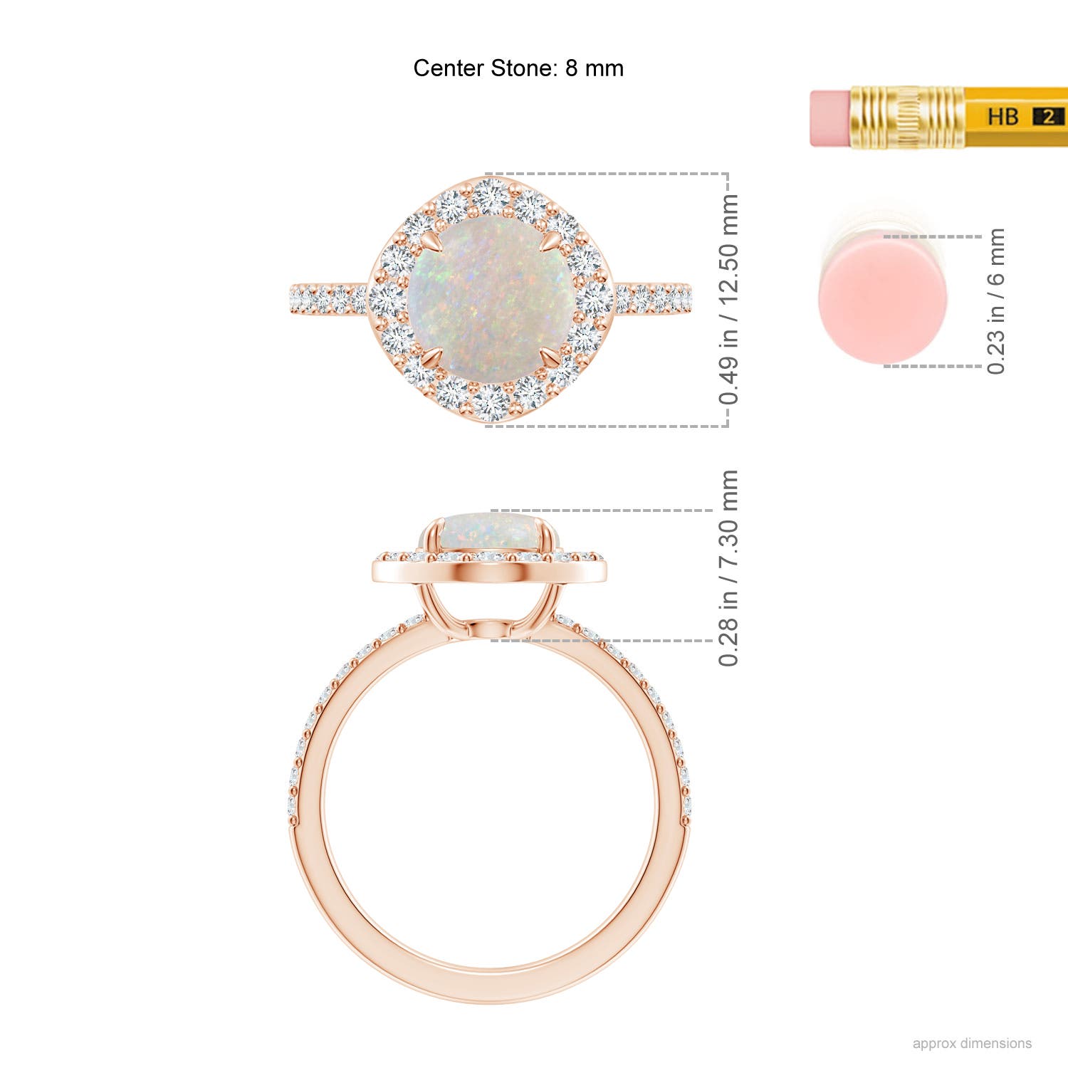 AA - Opal / 1.67 CT / 14 KT Rose Gold