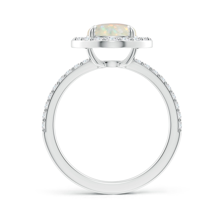 8mm AAA Vintage Style Claw-Set Round Opal Halo Ring in P950 Platinum side-1