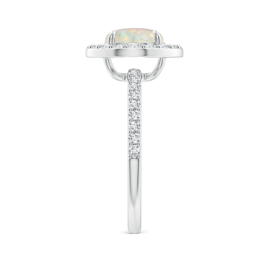 8mm AAA Vintage Style Claw-Set Round Opal Halo Ring in P950 Platinum side-2