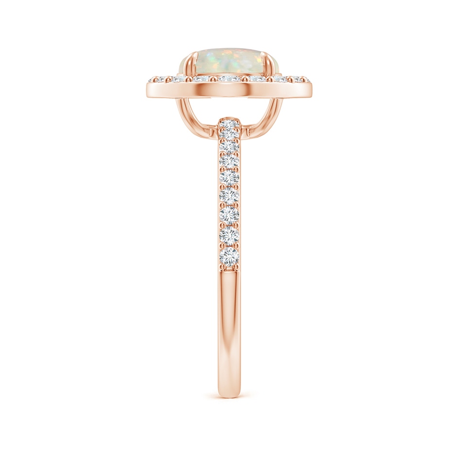 8mm AAA Vintage Style Claw-Set Round Opal Halo Ring in Rose Gold side-2