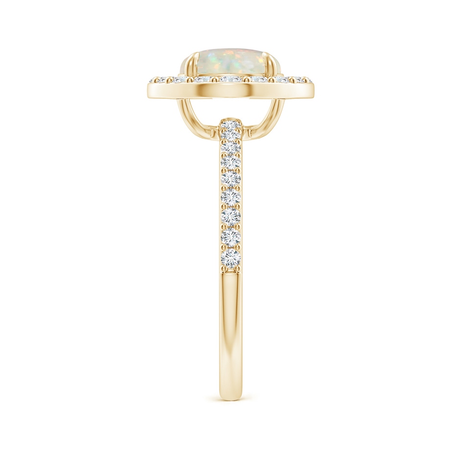 8mm AAA Vintage Style Claw-Set Round Opal Halo Ring in Yellow Gold side-2