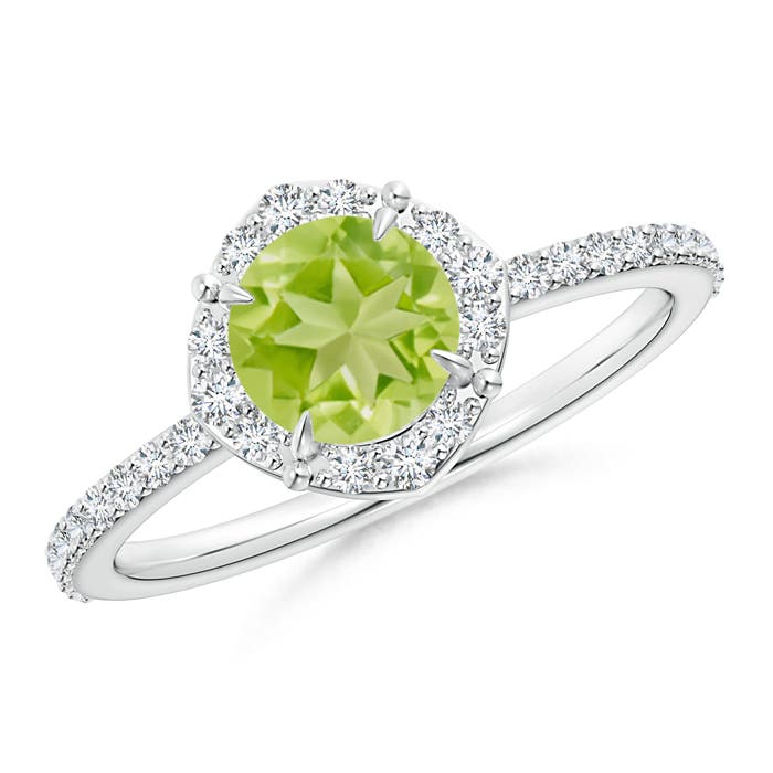 AA - Peridot / 1.24 CT / 14 KT White Gold