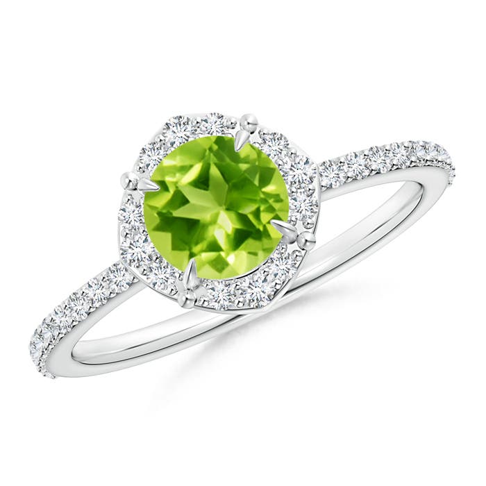 AAA - Peridot / 1.24 CT / 14 KT White Gold