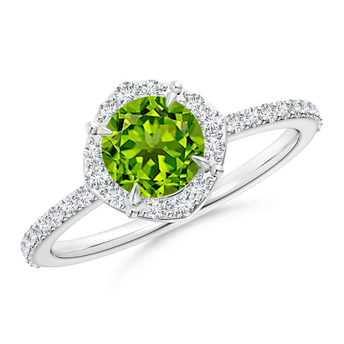 AAAA - Peridot / 1.24 CT / 14 KT White Gold