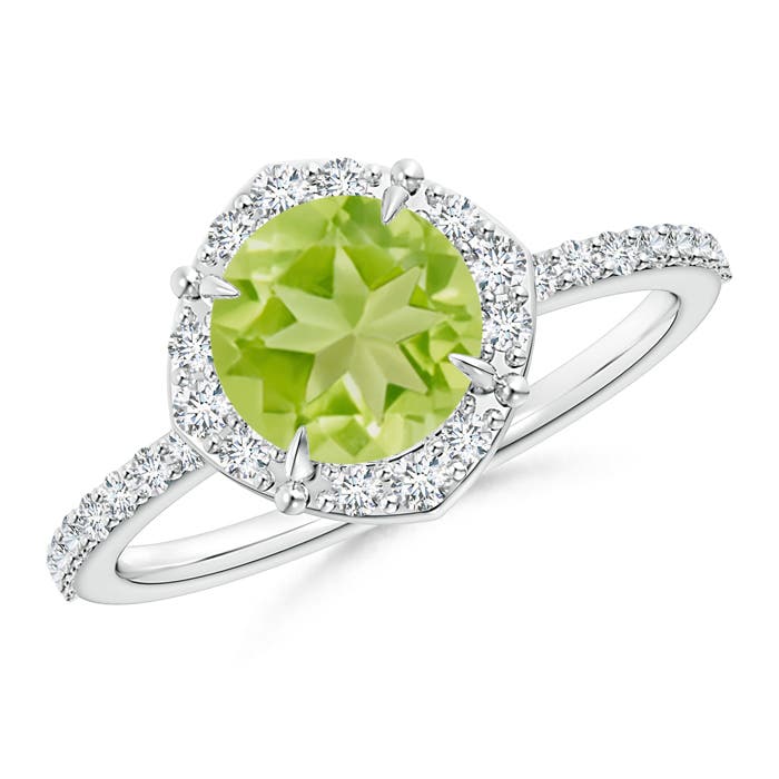 AA - Peridot / 1.8 CT / 14 KT White Gold