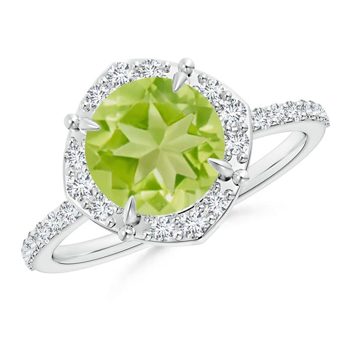 AA - Peridot / 2.52 CT / 14 KT White Gold