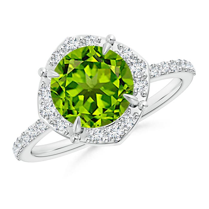 AAAA - Peridot / 2.52 CT / 14 KT White Gold