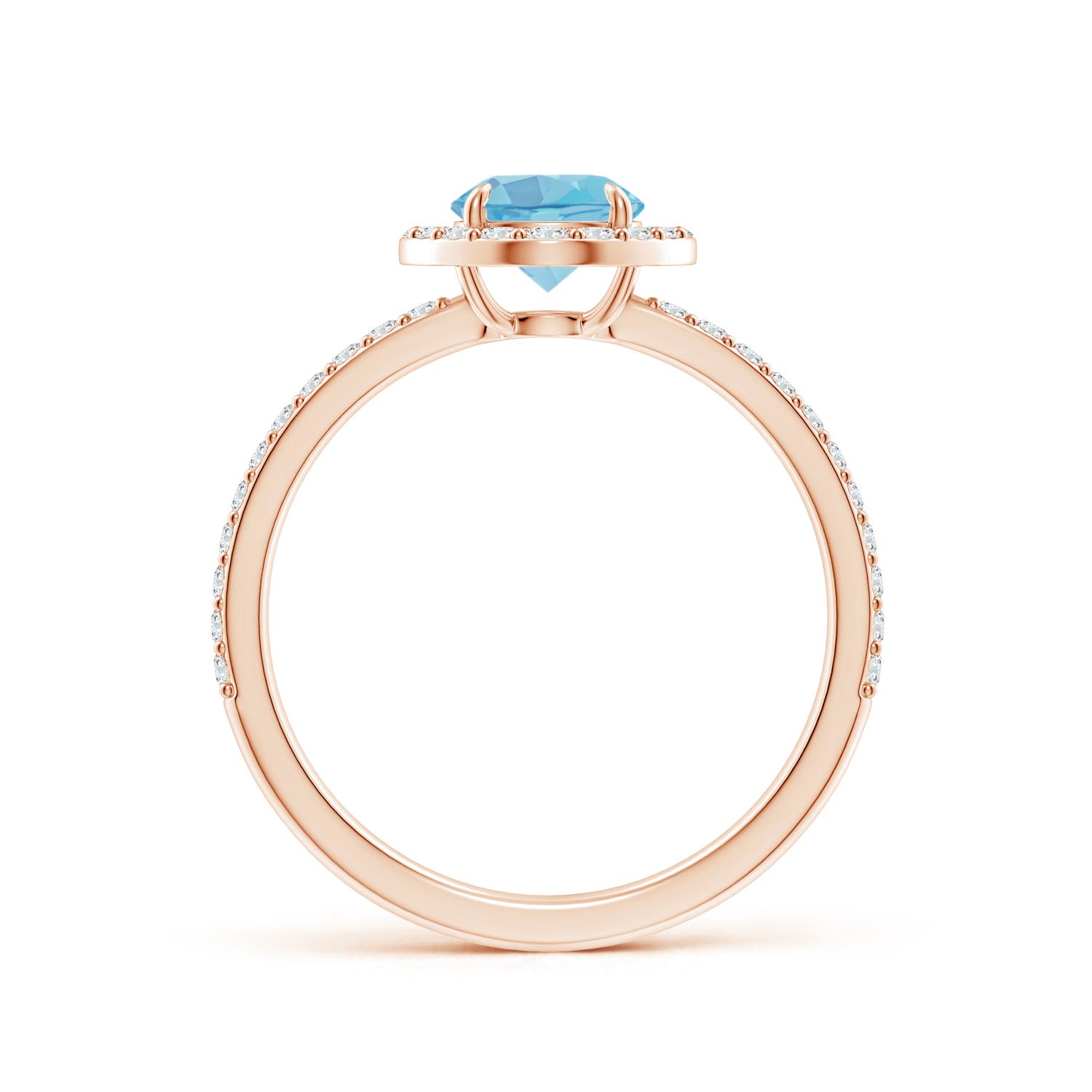 A - Swiss Blue Topaz / 1.24 CT / 14 KT Rose Gold