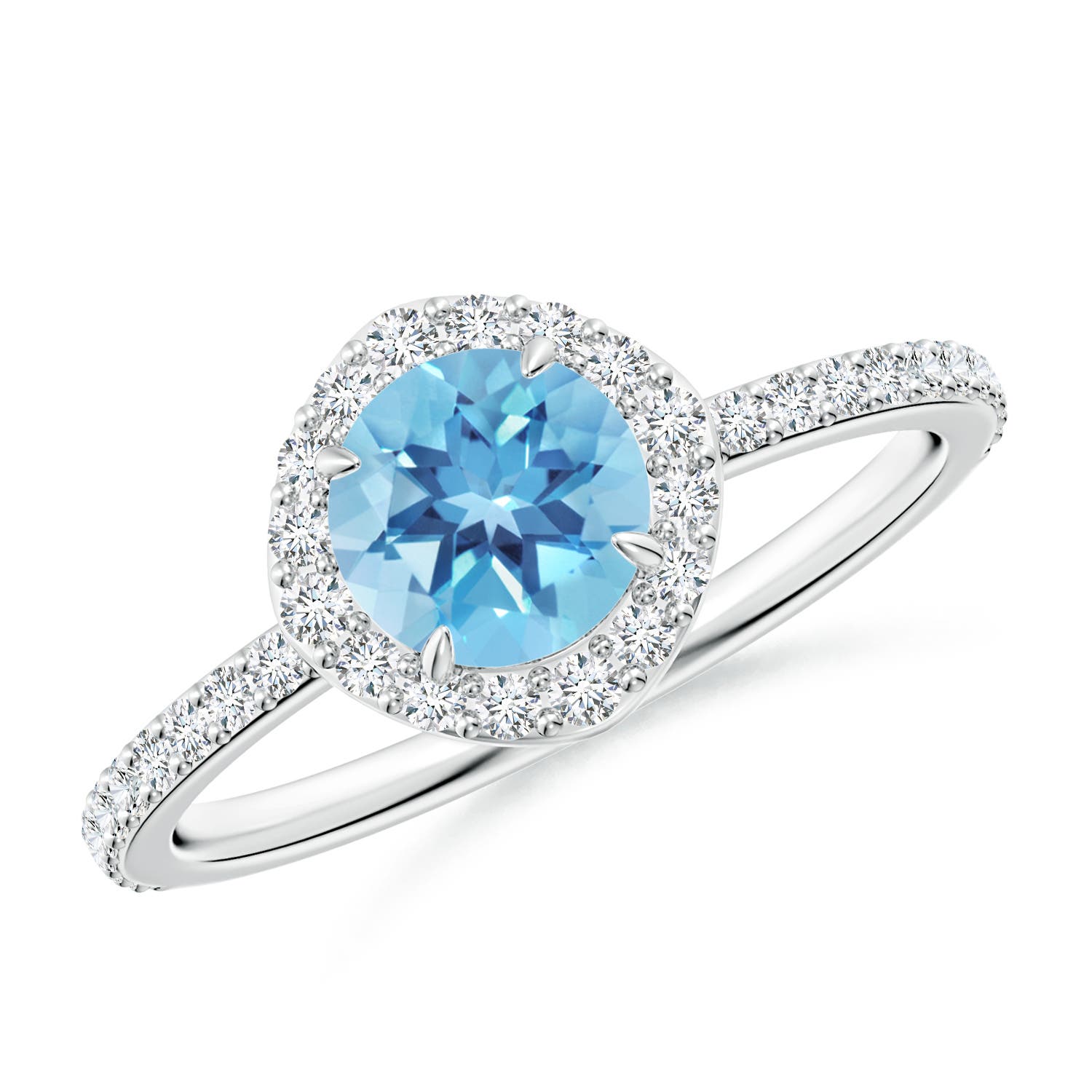 A - Swiss Blue Topaz / 1.24 CT / 14 KT White Gold