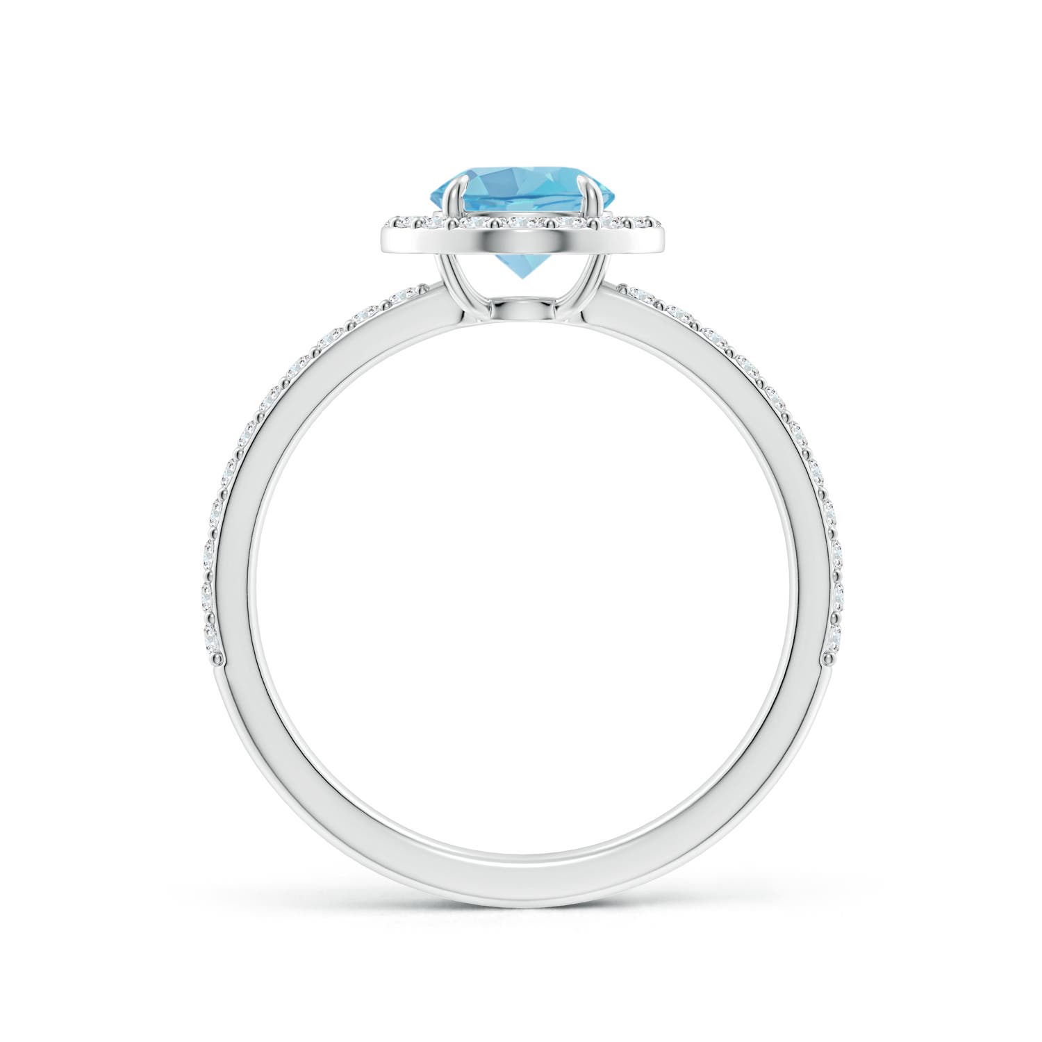 A - Swiss Blue Topaz / 1.24 CT / 14 KT White Gold