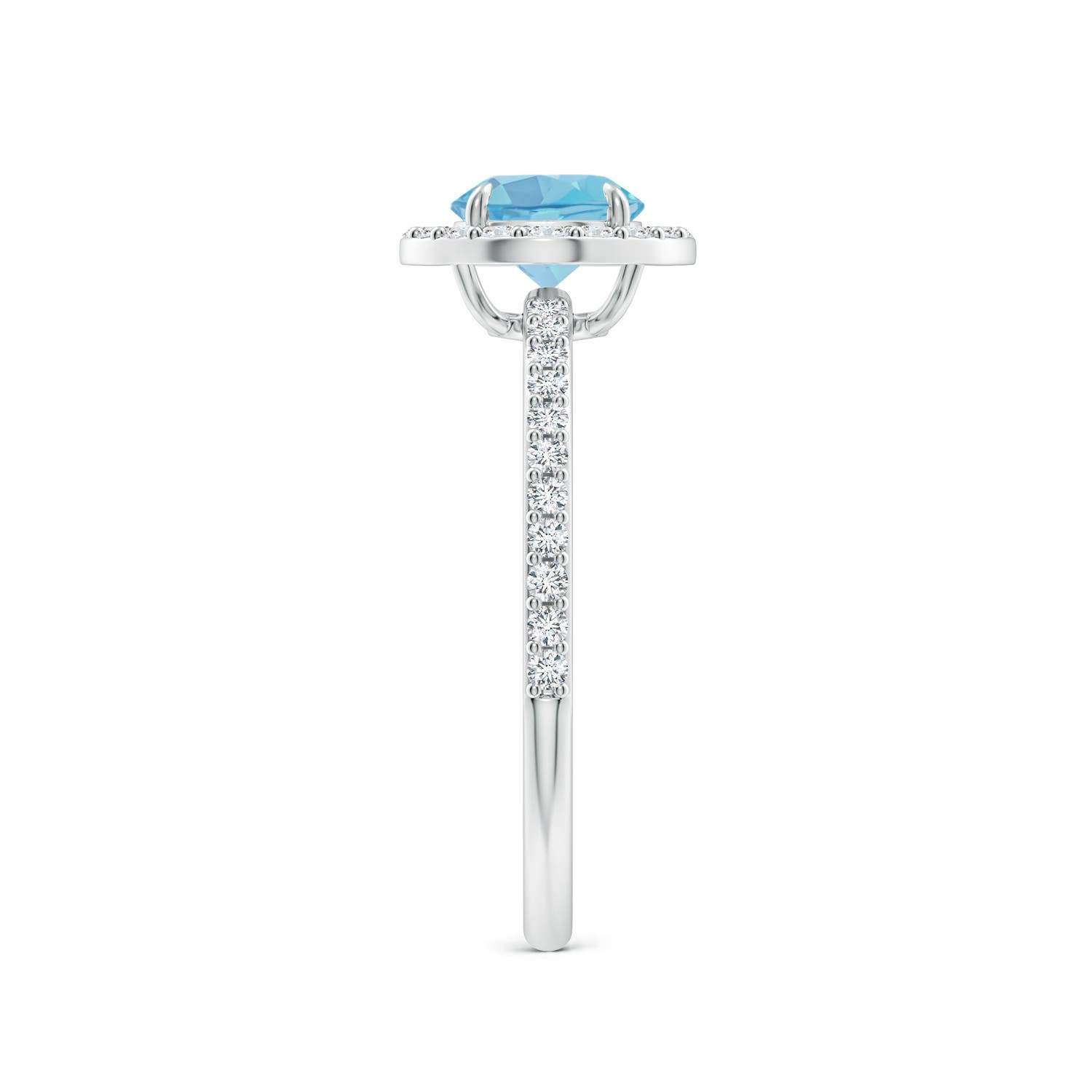 A - Swiss Blue Topaz / 1.24 CT / 14 KT White Gold