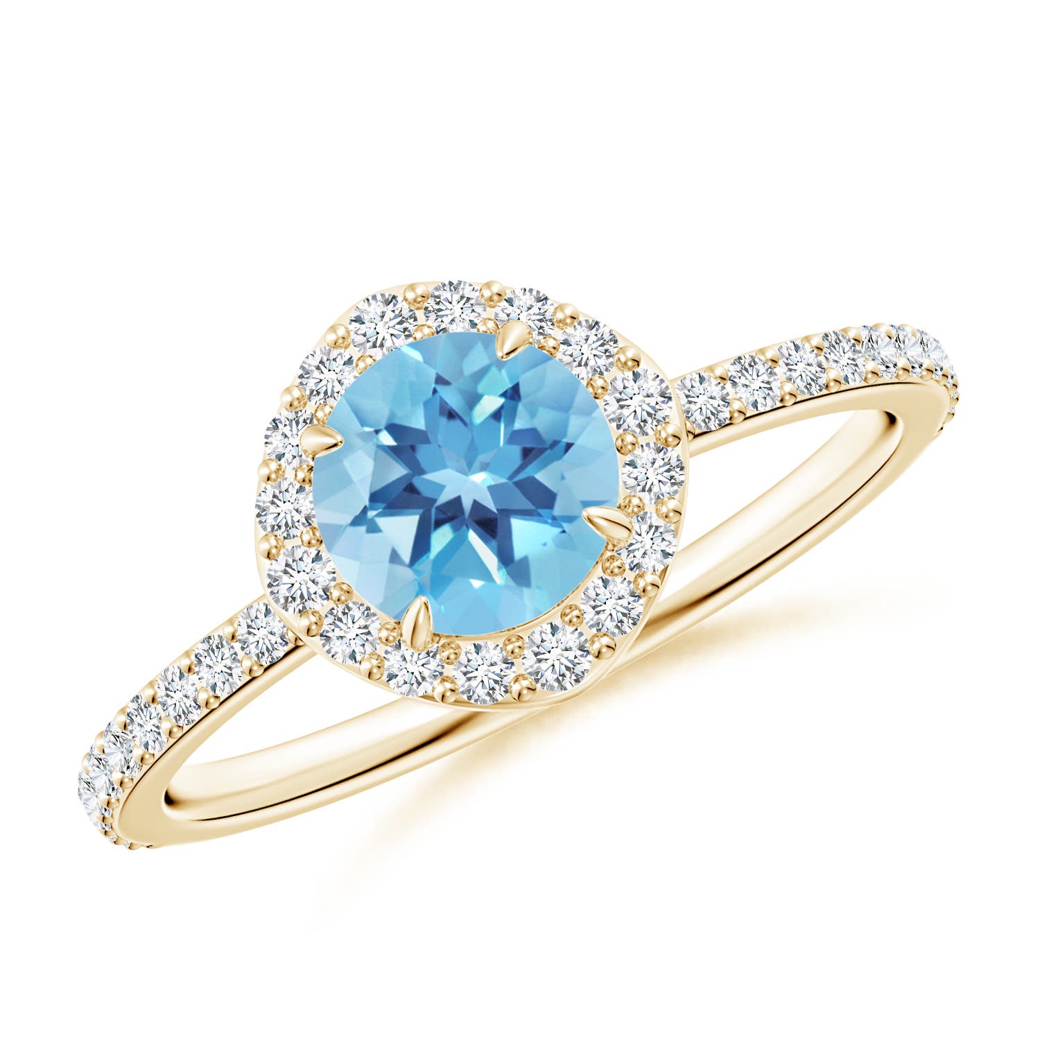 A - Swiss Blue Topaz / 1.24 CT / 14 KT Yellow Gold