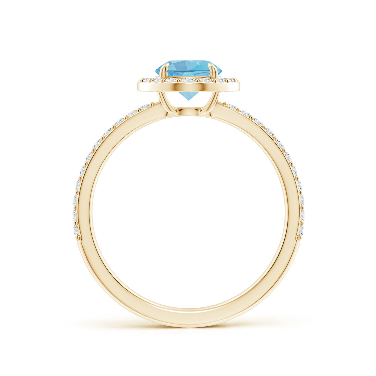 A - Swiss Blue Topaz / 1.24 CT / 14 KT Yellow Gold