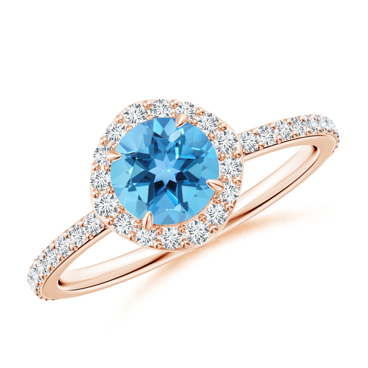 AA - Swiss Blue Topaz / 1.24 CT / 14 KT Rose Gold