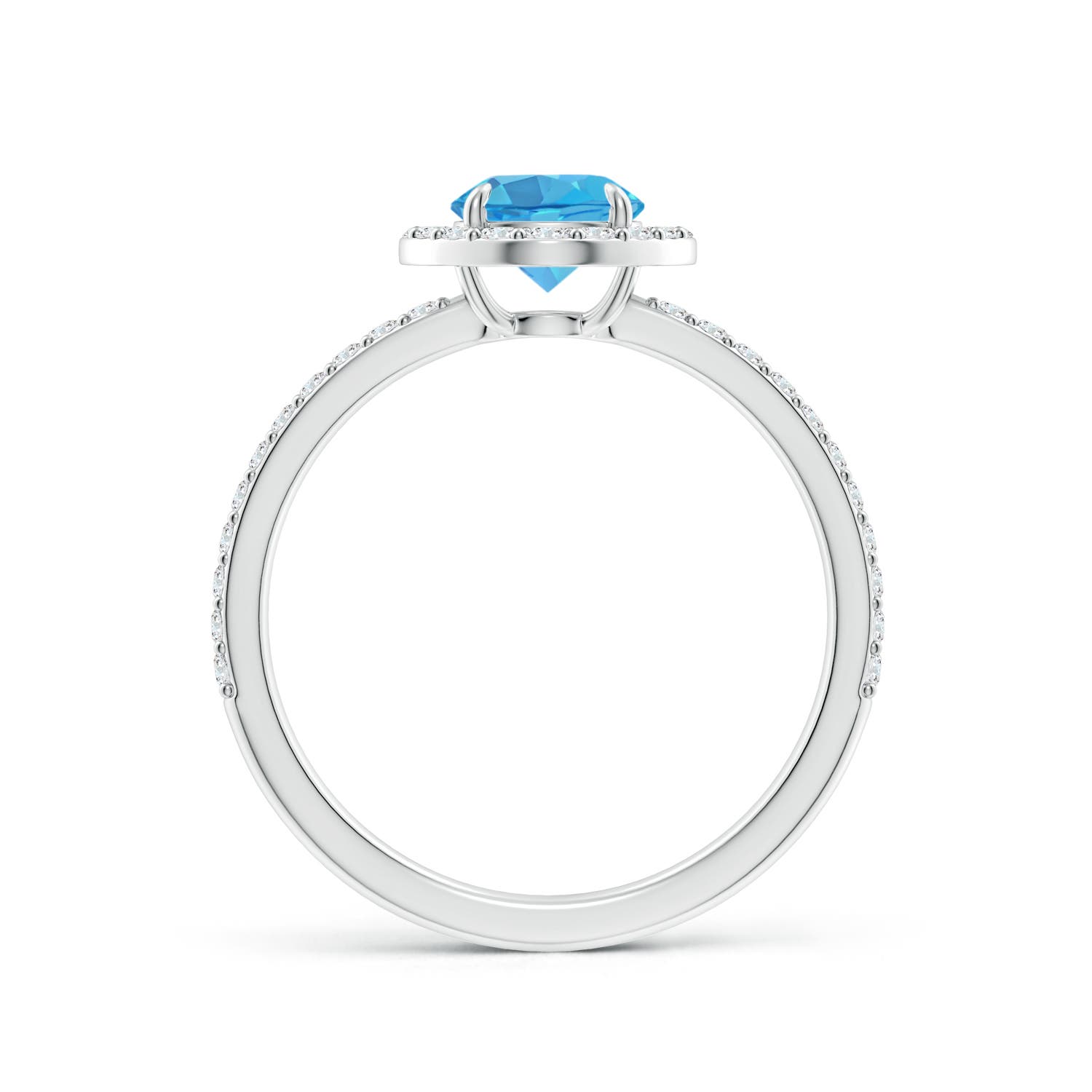 AA - Swiss Blue Topaz / 1.24 CT / 14 KT White Gold