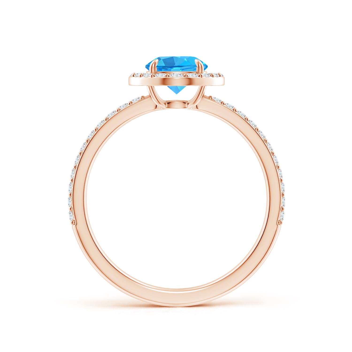 AAA - Swiss Blue Topaz / 1.24 CT / 14 KT Rose Gold