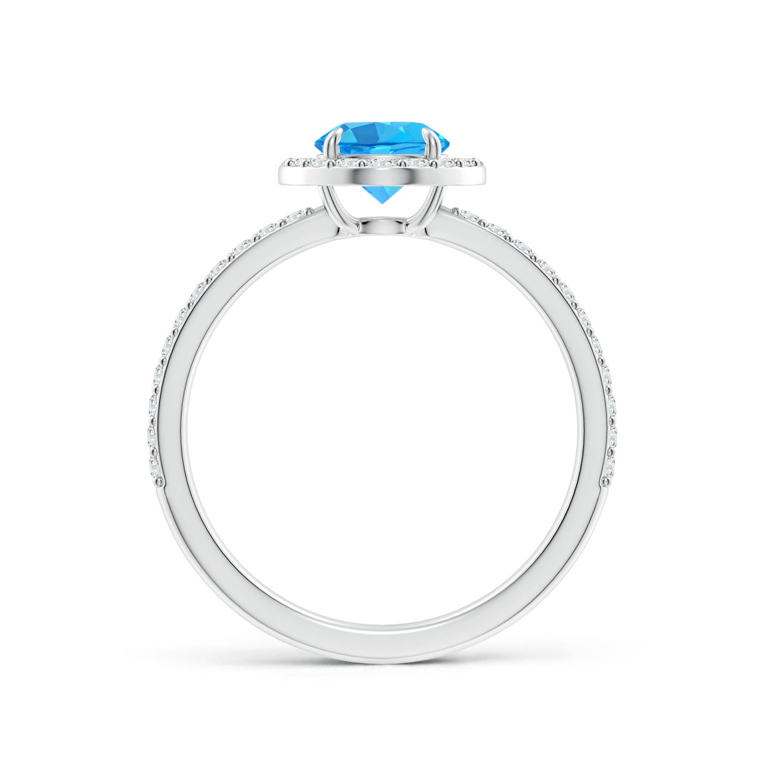 AAA - Swiss Blue Topaz / 1.24 CT / 14 KT White Gold