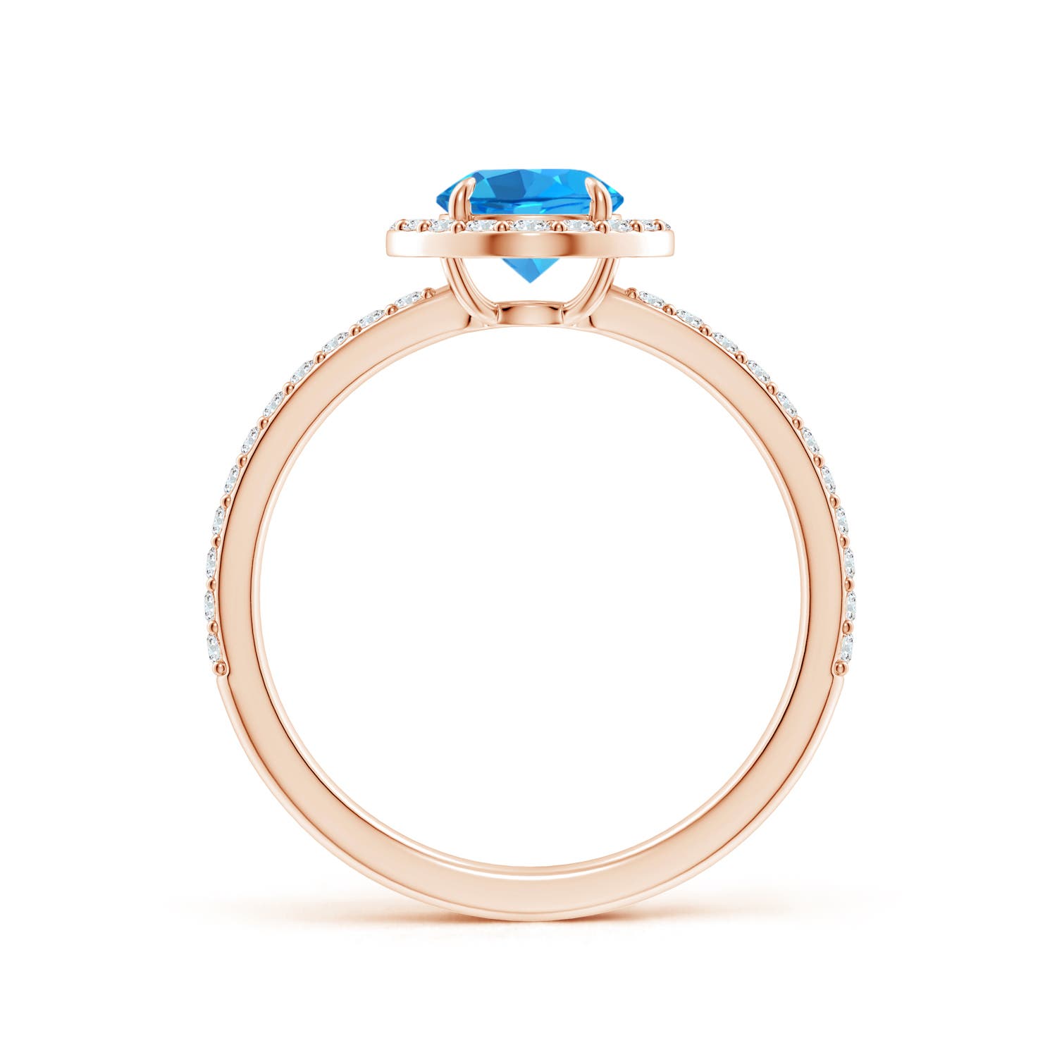 AAAA - Swiss Blue Topaz / 1.24 CT / 14 KT Rose Gold