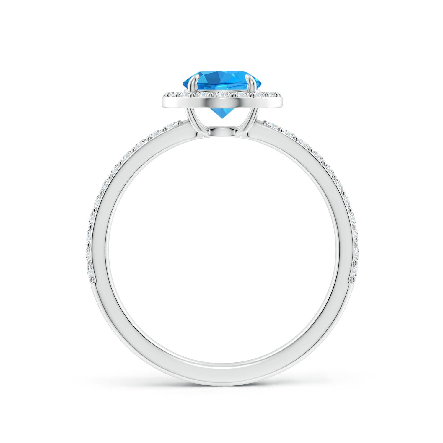 AAAA - Swiss Blue Topaz / 1.24 CT / 14 KT White Gold