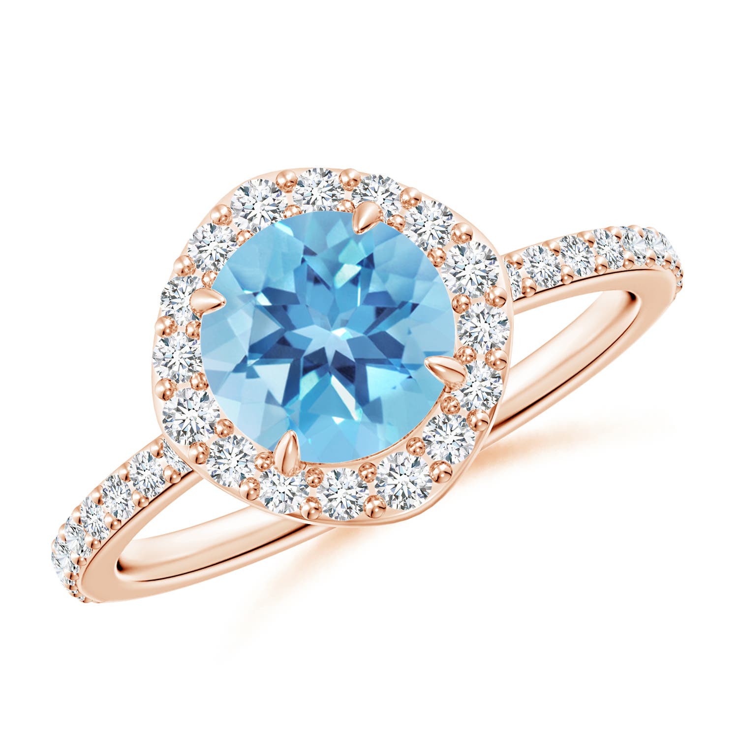 A - Swiss Blue Topaz / 1.95 CT / 14 KT Rose Gold