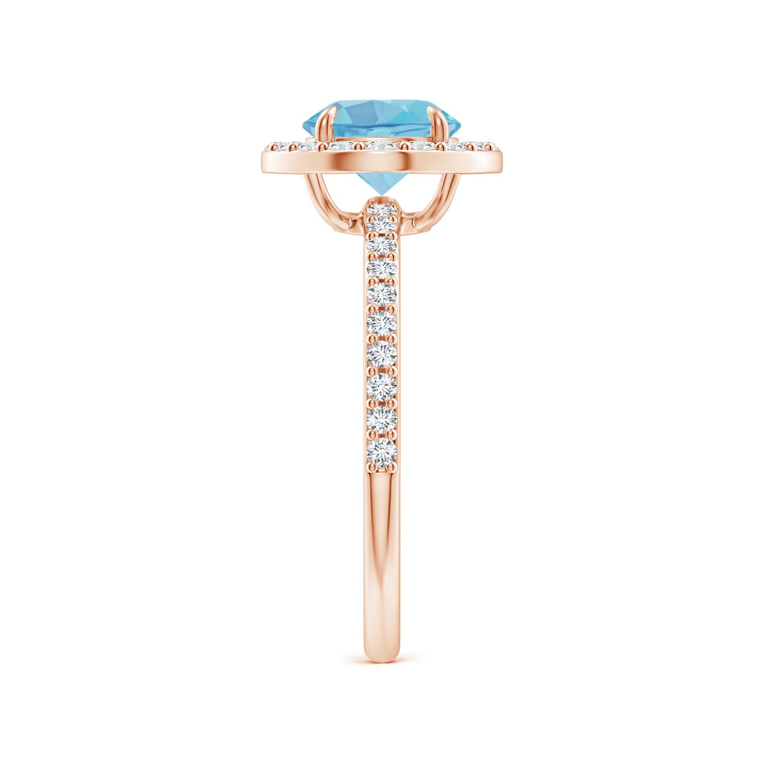 A - Swiss Blue Topaz / 1.95 CT / 14 KT Rose Gold