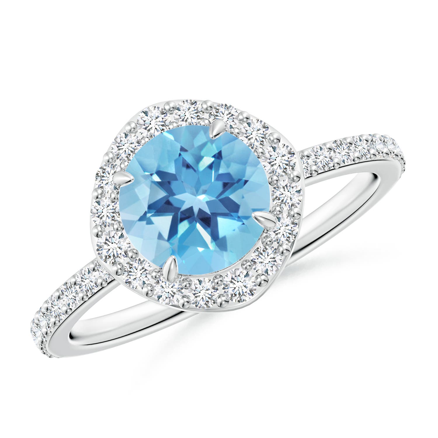 A - Swiss Blue Topaz / 1.95 CT / 14 KT White Gold