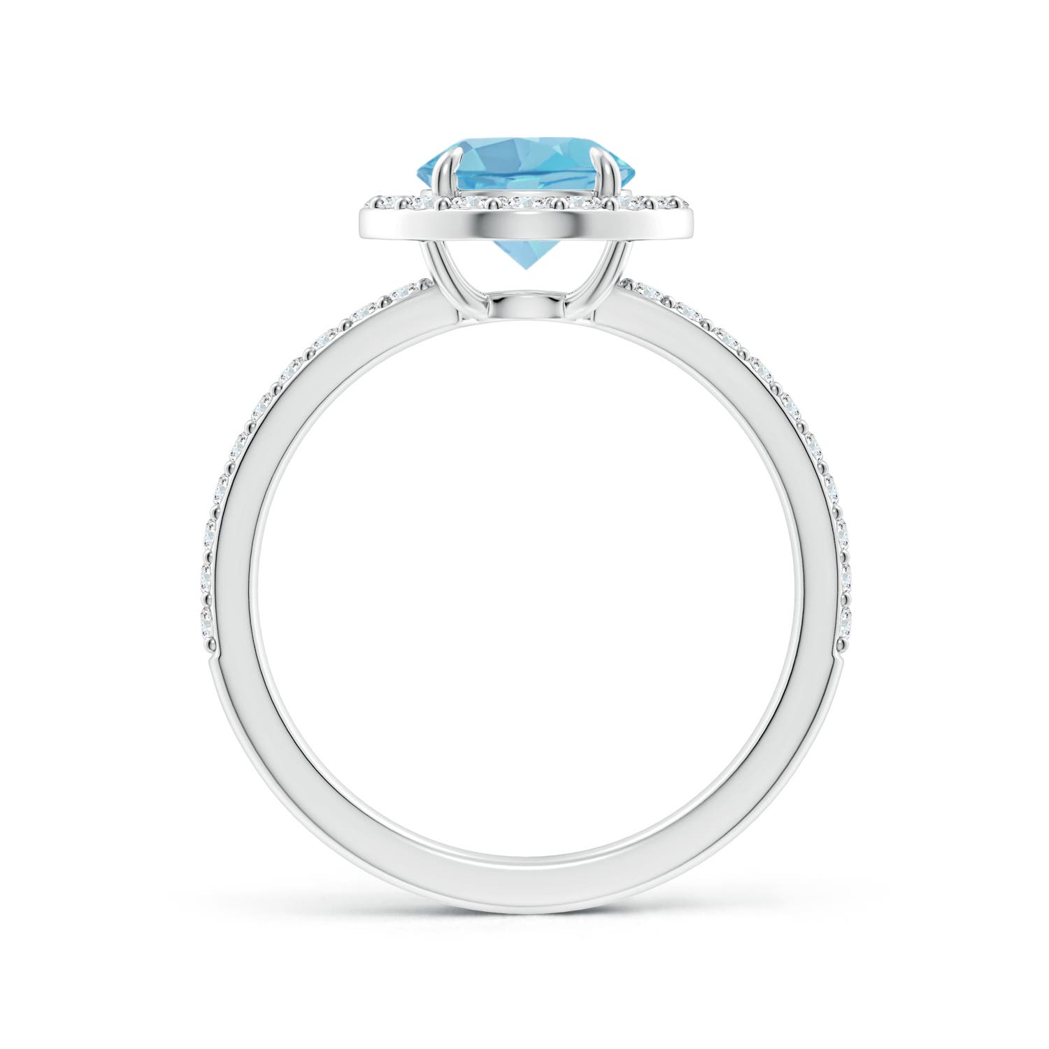 A - Swiss Blue Topaz / 1.95 CT / 14 KT White Gold