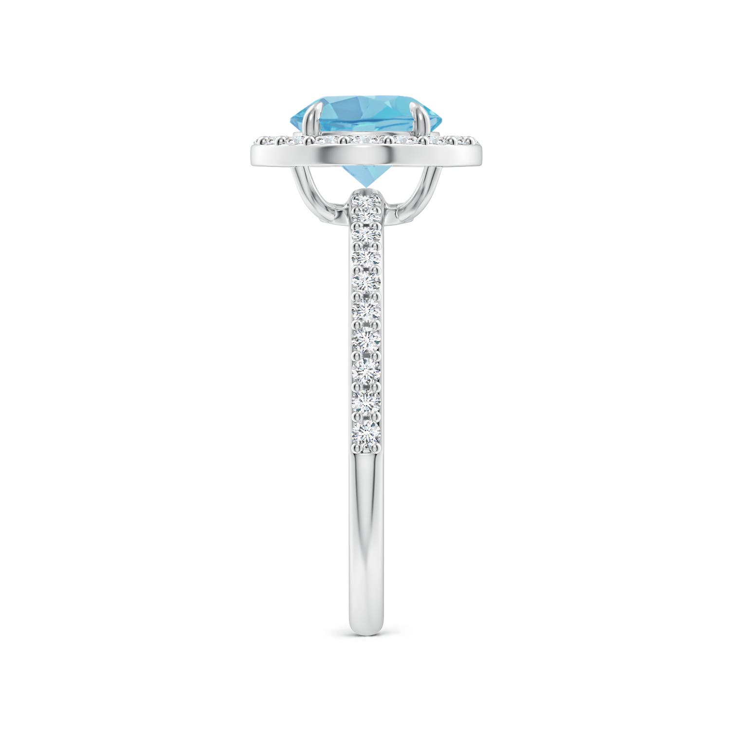 A - Swiss Blue Topaz / 1.95 CT / 14 KT White Gold