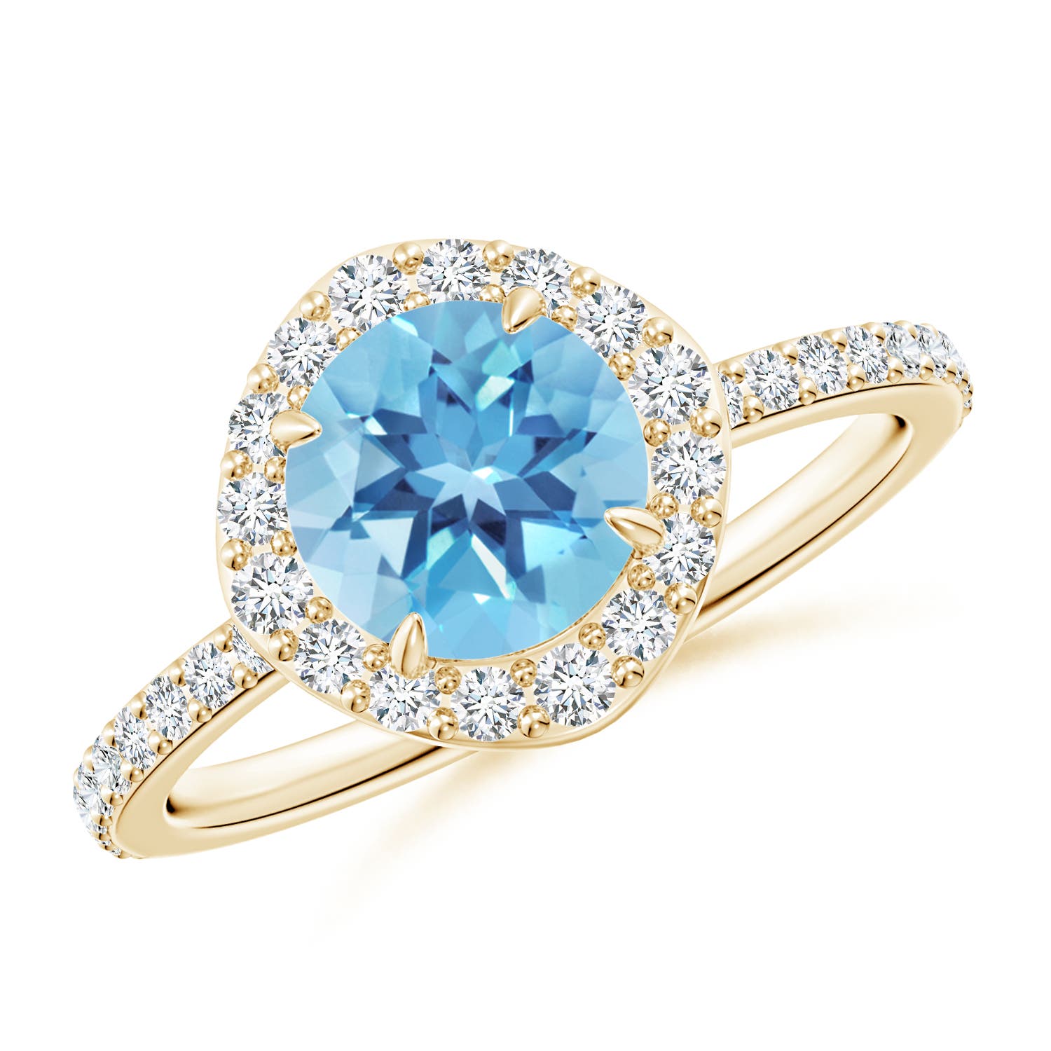 A - Swiss Blue Topaz / 1.95 CT / 14 KT Yellow Gold