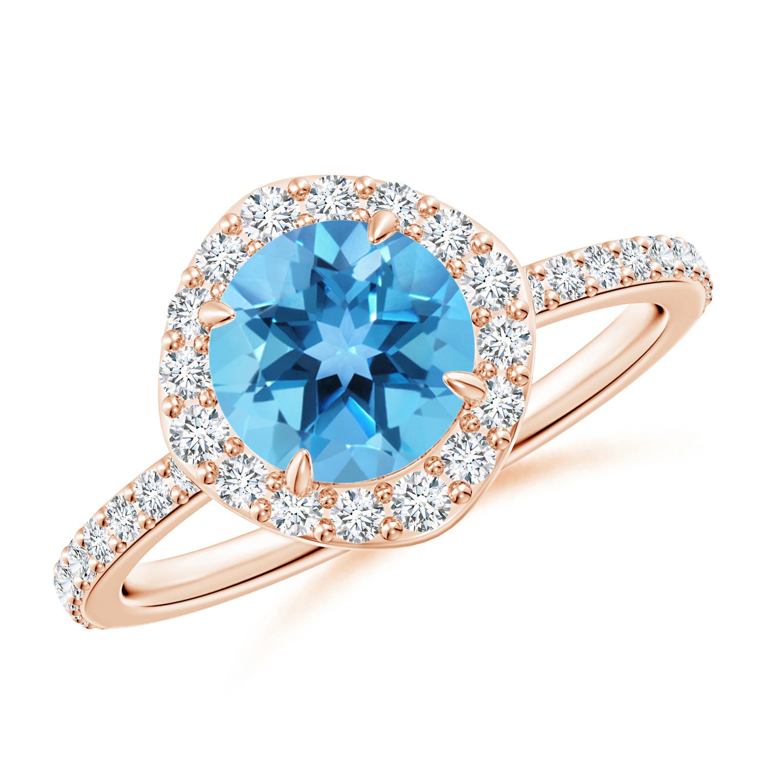 AA - Swiss Blue Topaz / 1.95 CT / 14 KT Rose Gold