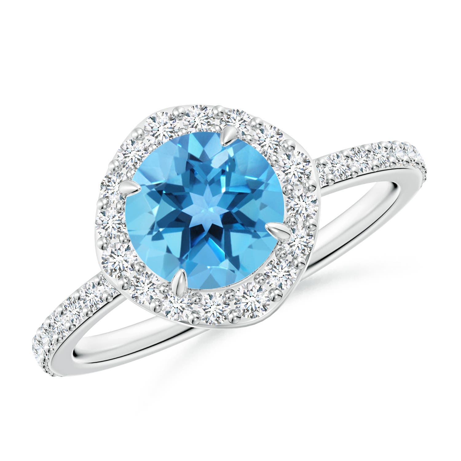 AA - Swiss Blue Topaz / 1.95 CT / 14 KT White Gold