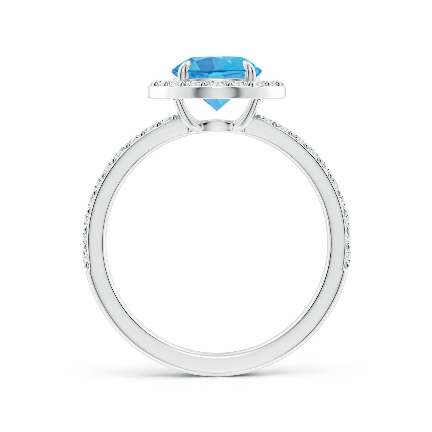 AA - Swiss Blue Topaz / 1.95 CT / 14 KT White Gold