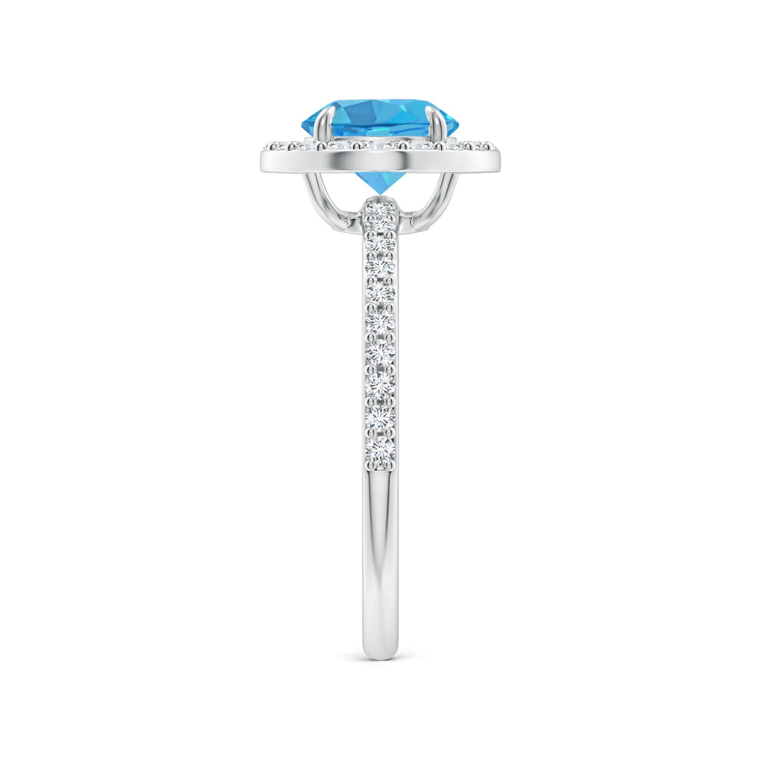 AA - Swiss Blue Topaz / 1.95 CT / 14 KT White Gold