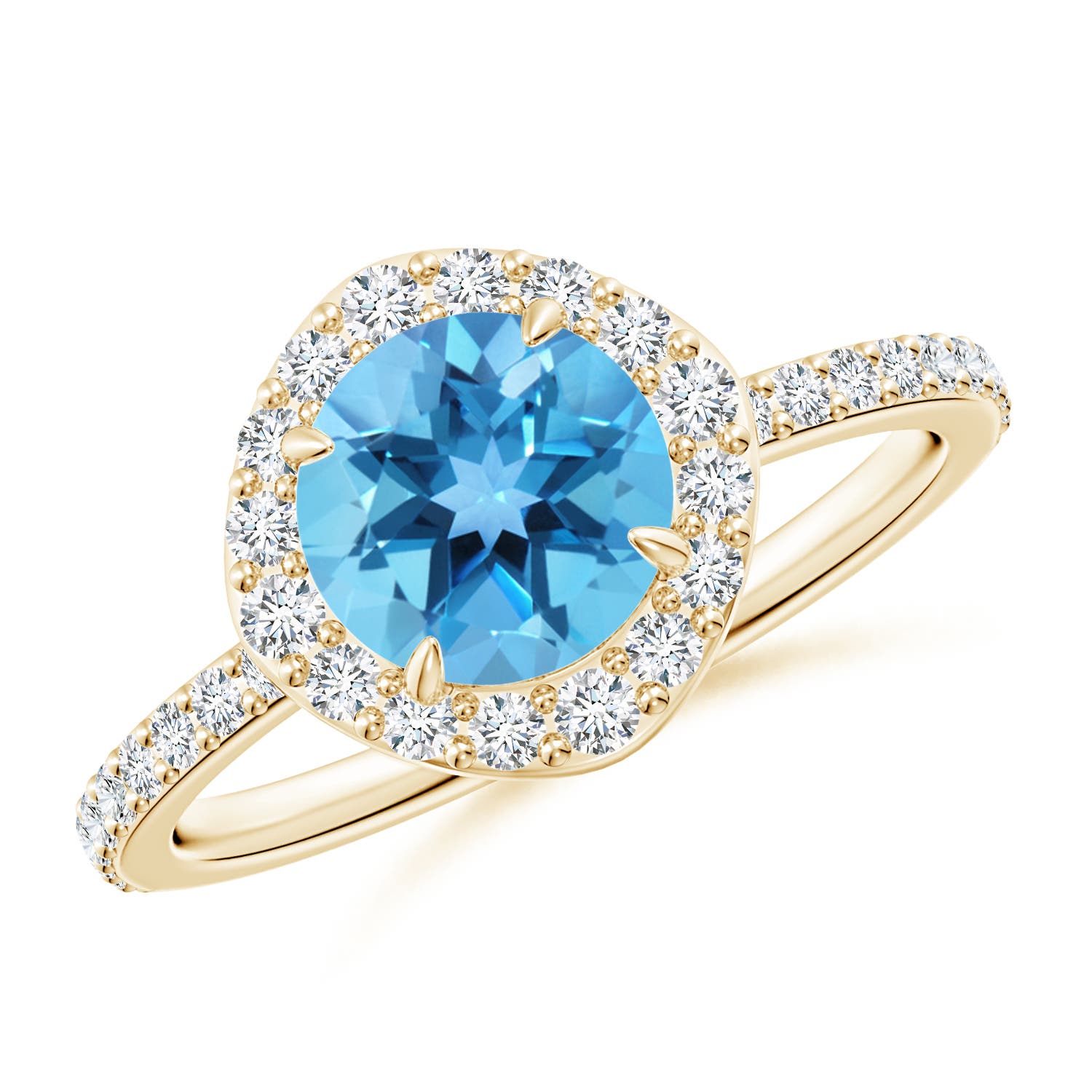 AA - Swiss Blue Topaz / 1.95 CT / 14 KT Yellow Gold