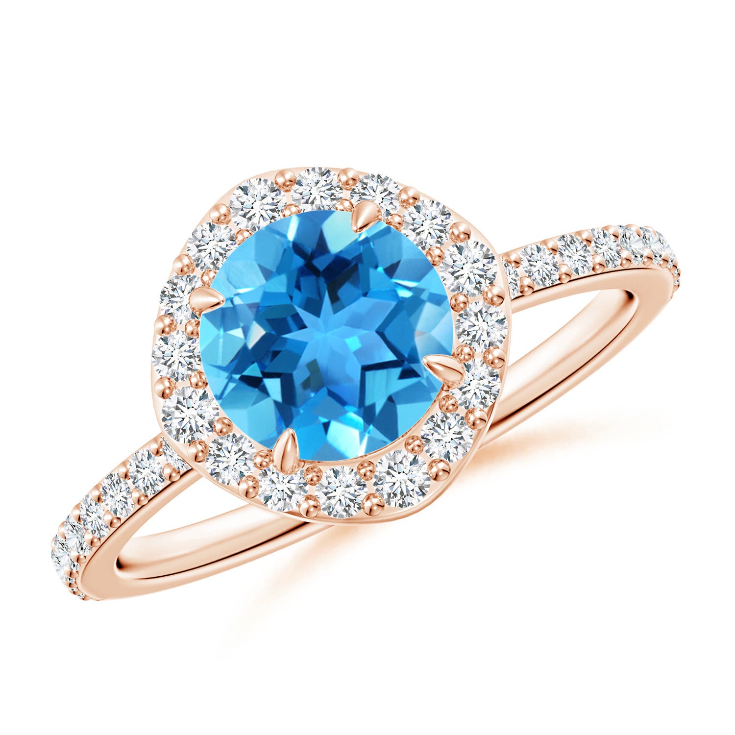 AAA - Swiss Blue Topaz / 1.95 CT / 14 KT Rose Gold