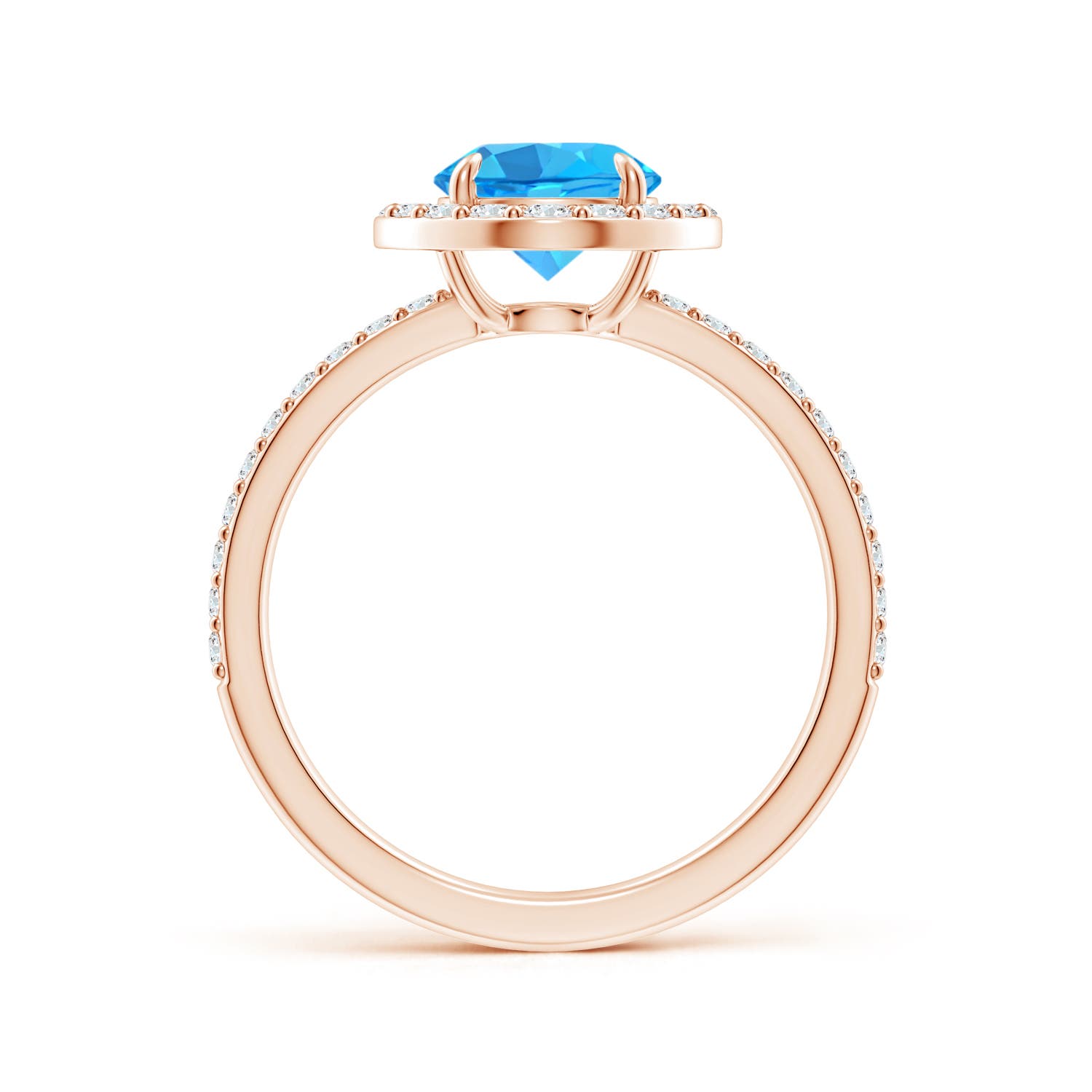 AAA - Swiss Blue Topaz / 1.95 CT / 14 KT Rose Gold