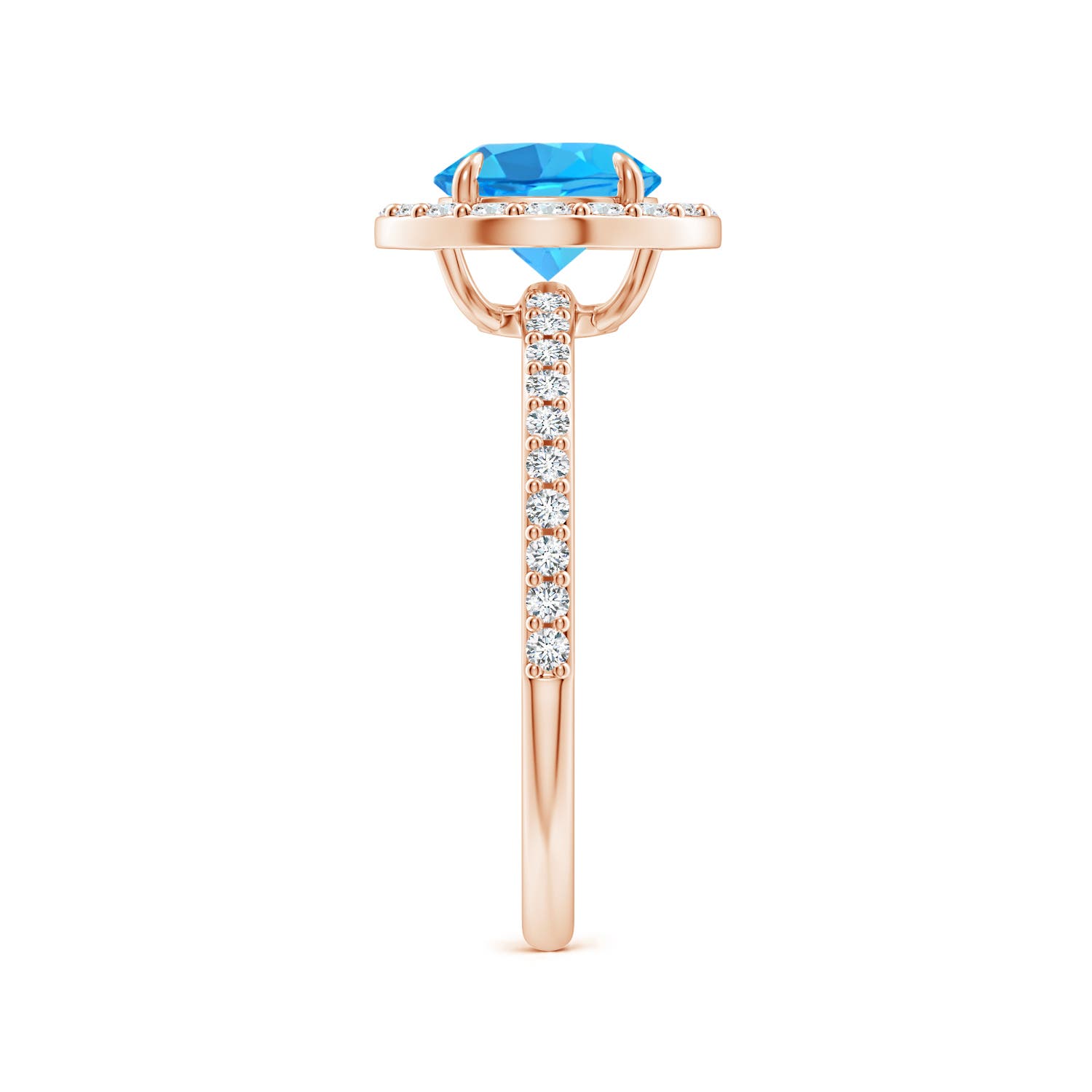 AAA - Swiss Blue Topaz / 1.95 CT / 14 KT Rose Gold