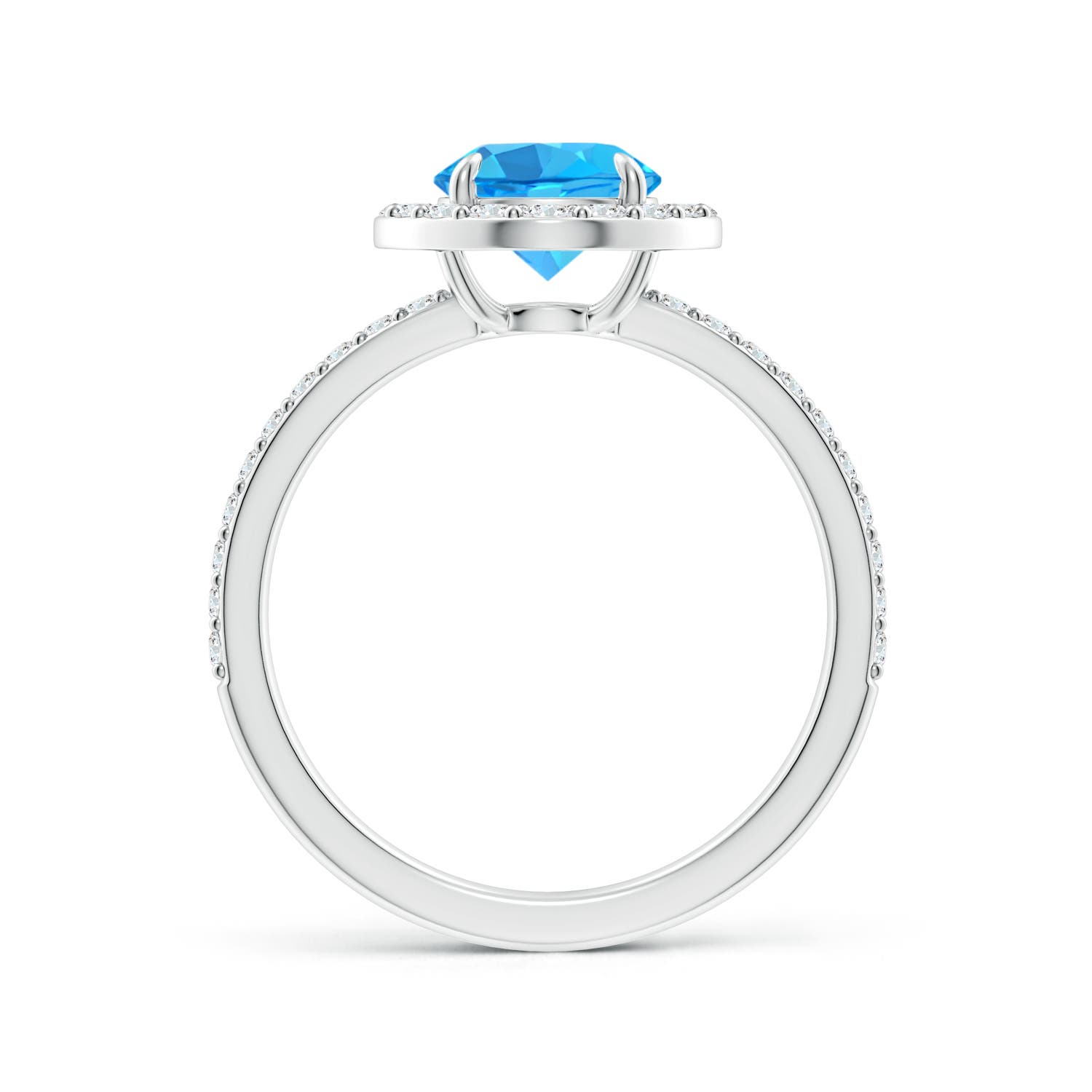 AAA - Swiss Blue Topaz / 1.95 CT / 14 KT White Gold