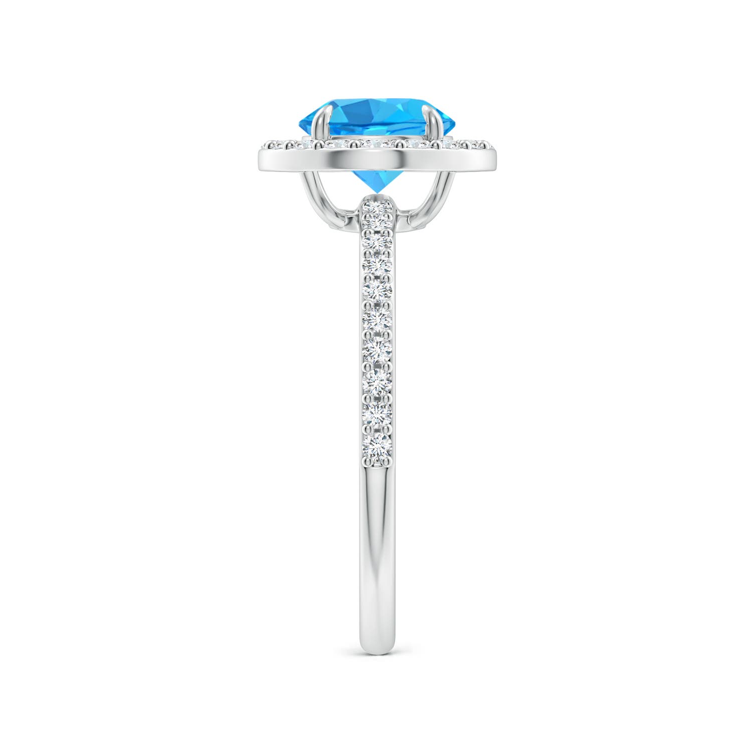 AAA - Swiss Blue Topaz / 1.95 CT / 14 KT White Gold