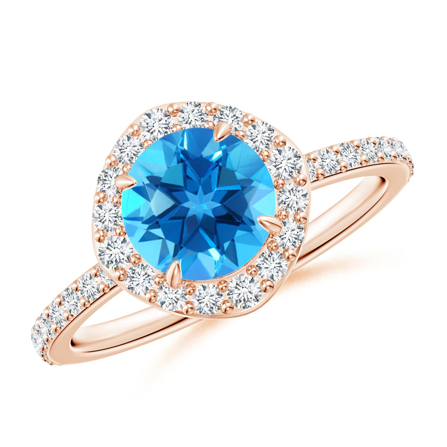 AAAA - Swiss Blue Topaz / 1.95 CT / 14 KT Rose Gold