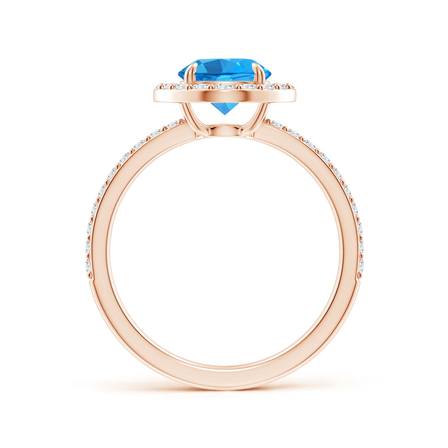 AAAA - Swiss Blue Topaz / 1.95 CT / 14 KT Rose Gold