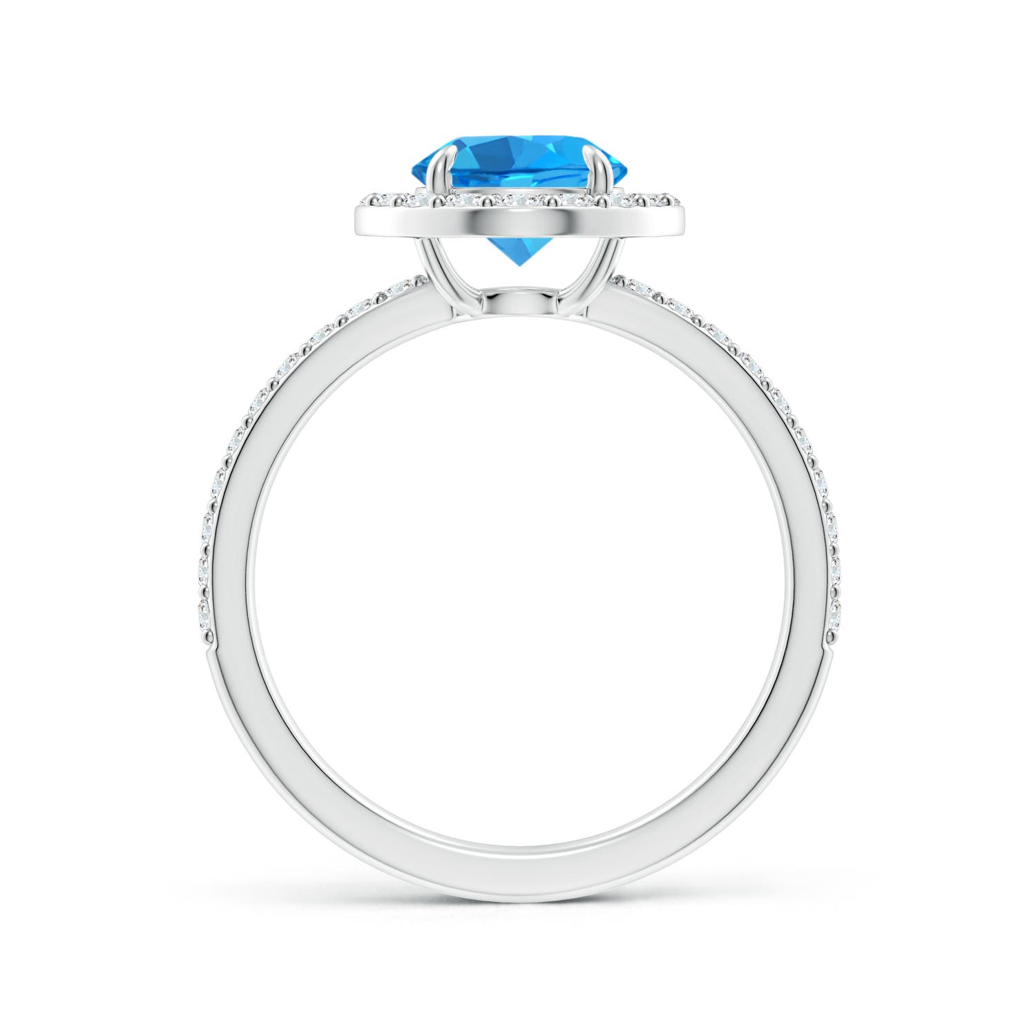 AAAA - Swiss Blue Topaz / 1.95 CT / 14 KT White Gold