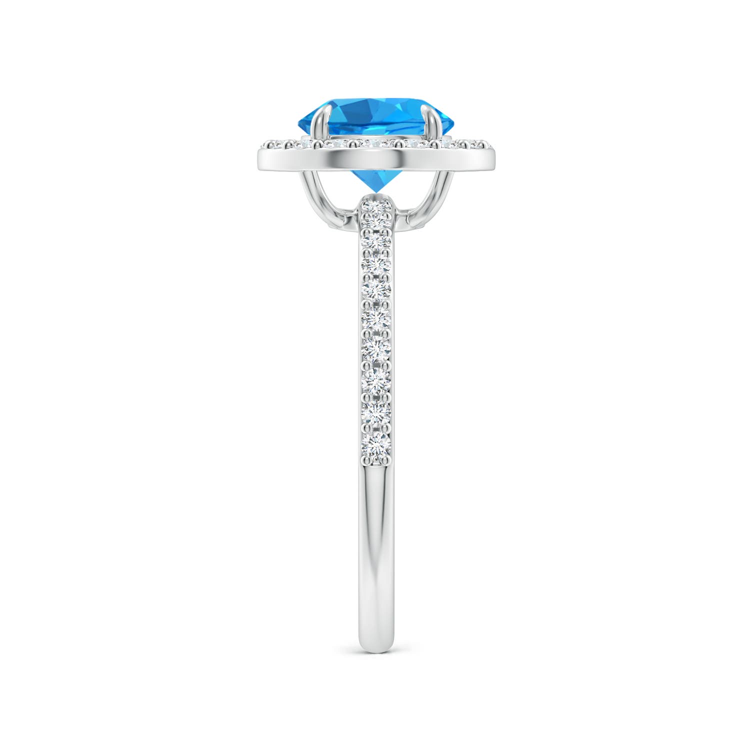 AAAA - Swiss Blue Topaz / 1.95 CT / 14 KT White Gold