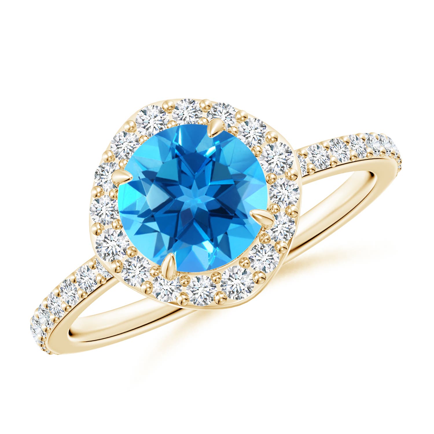 AAAA - Swiss Blue Topaz / 1.95 CT / 14 KT Yellow Gold